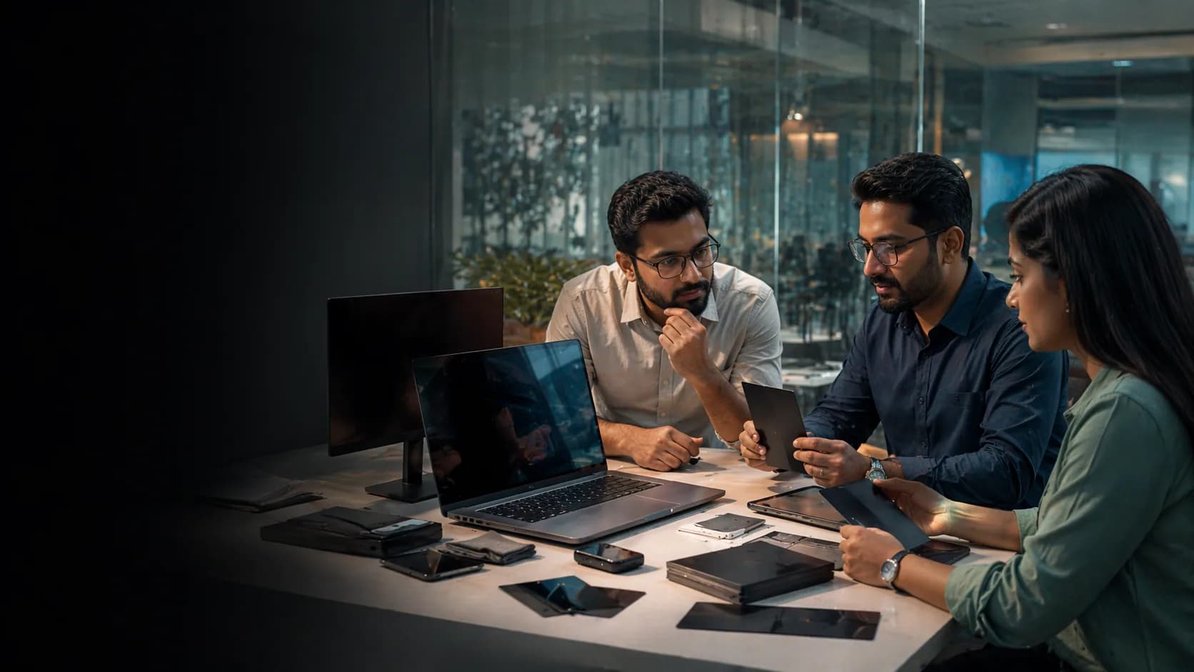 Business team planning privacy screen deployments