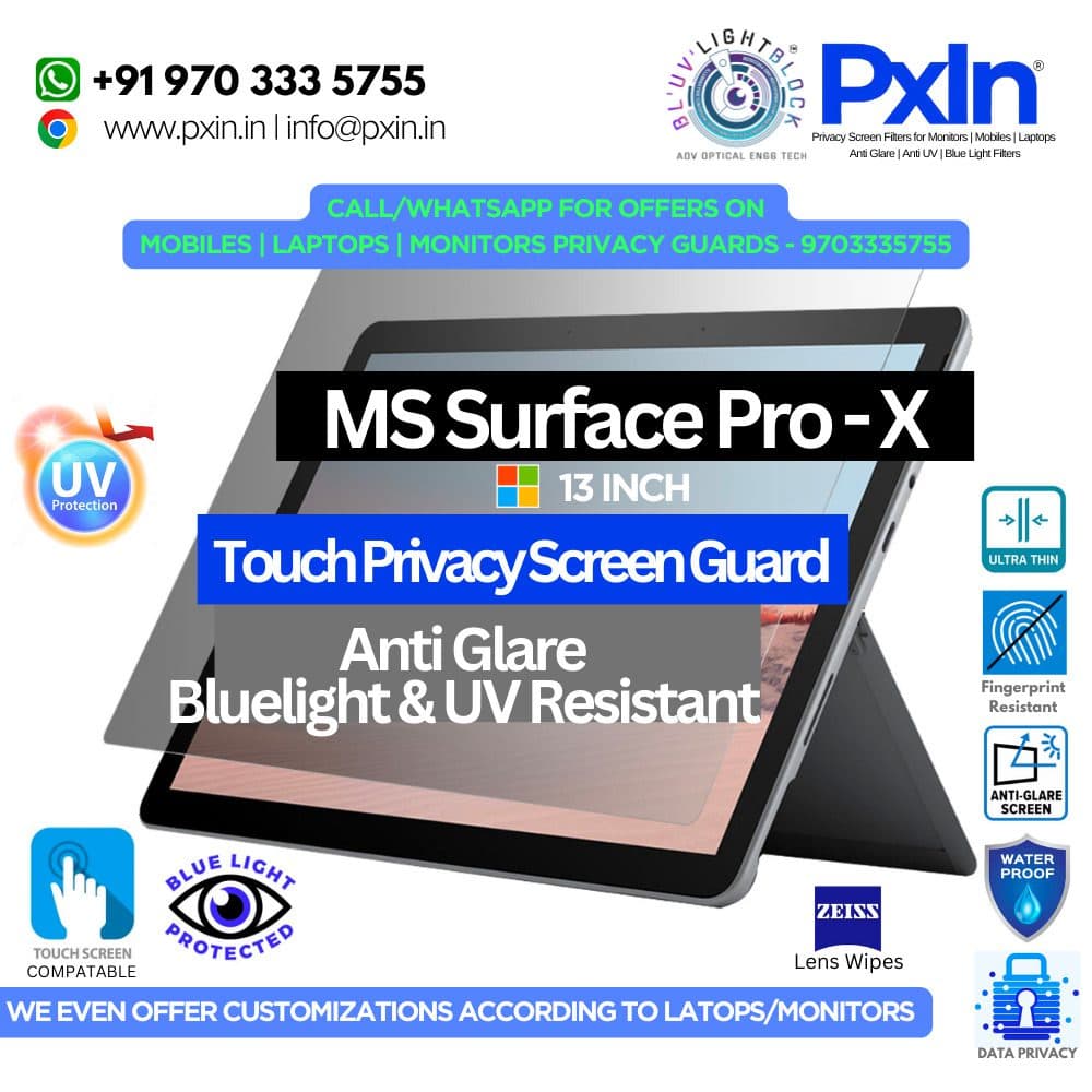 MS Surface Pro X 13 Inch Privacy Screen Protector