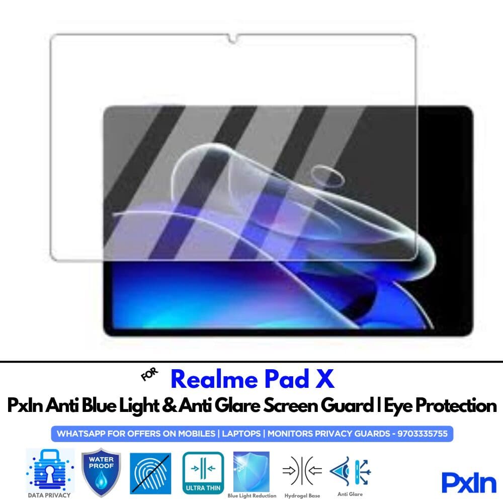 Realme Pad X - Anti Glare Screen Guard | Anti Blue Light | UV Block | PXIN - Image 1
