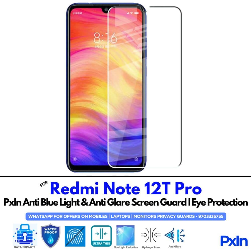 Redmi Note 12T Pro Mobile Anti Bluelight Screen Guard