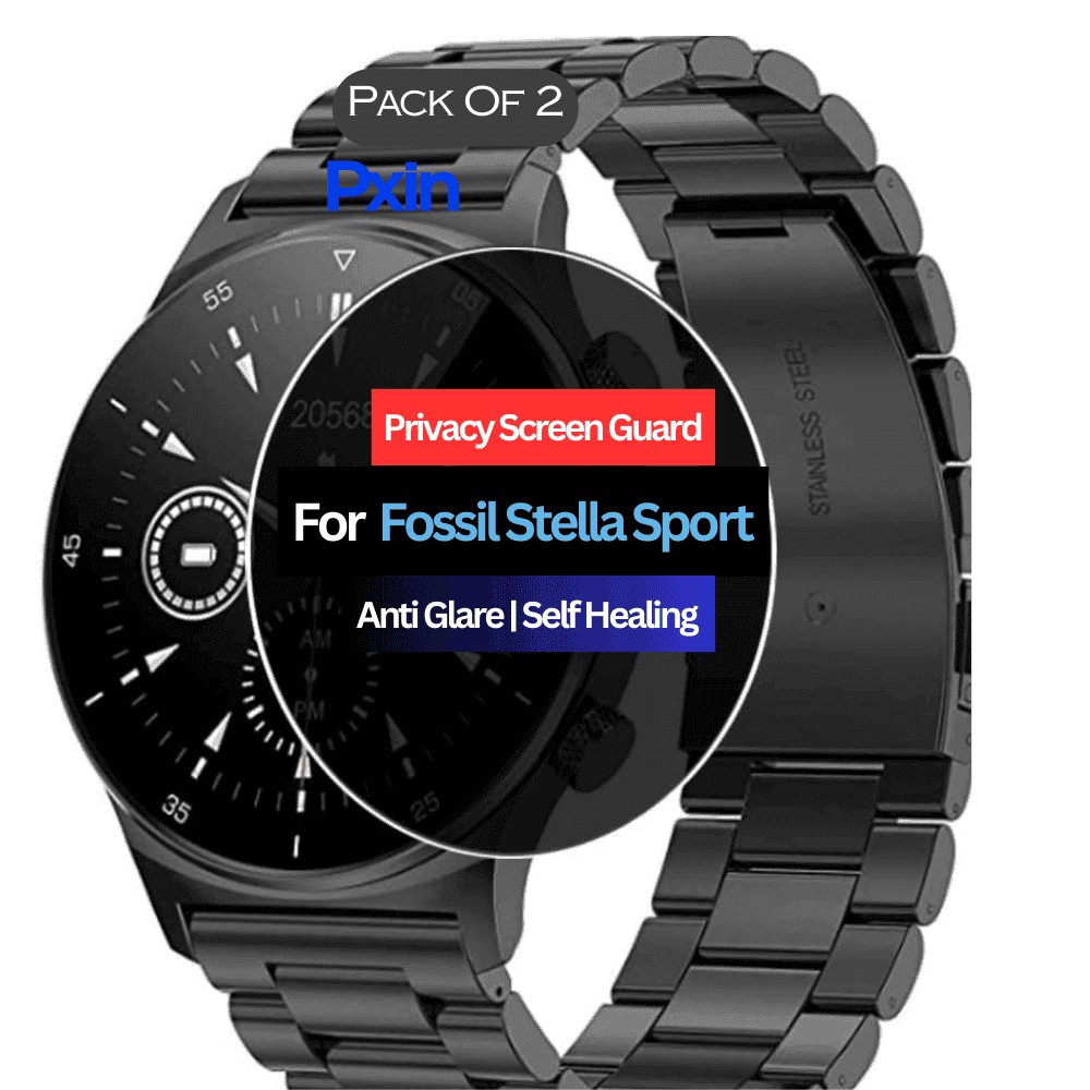 Fossil Stella Sport Smartwatch Privacy Screen Guard for | Privacy Filter | Anti-Glare, Fingerprint Resistant (Pack of 2)