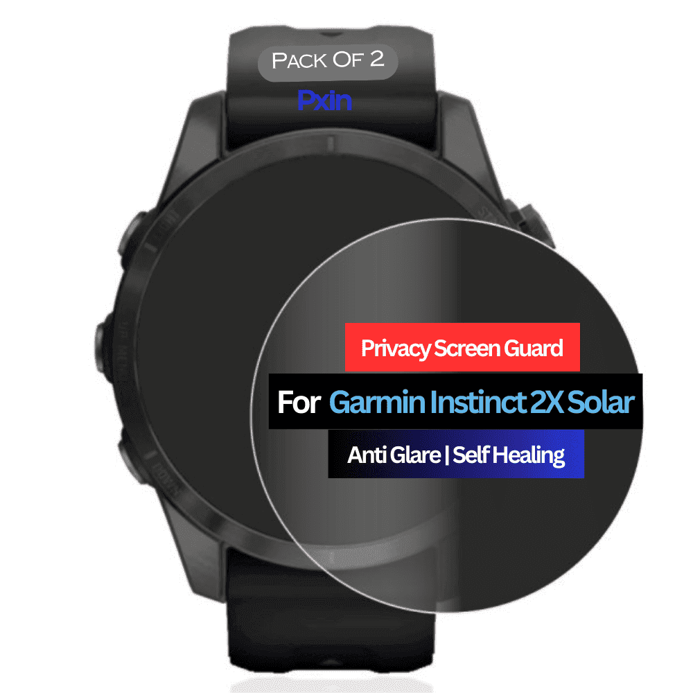 Garmin Instinct 2X Solar Smartwatch Privacy Screen Guard for | Privacy Filter | Anti-Glare, Fingerprint Resistant (Pack of 2)
