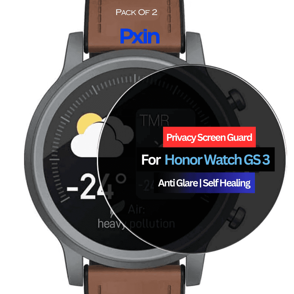Honor Watch GS 3 Smartwatch Privacy Screen Guard for | Privacy Filter | Anti-Glare, Fingerprint Resistant (Pack of 2)