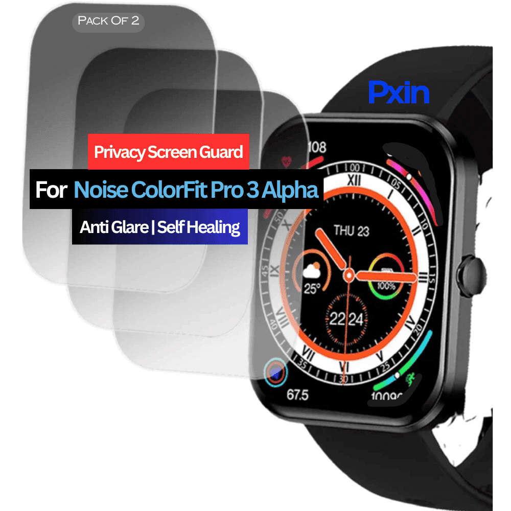 Noise ColorFit Pro 3 Alpha Smartwatch Privacy Screen Guard for | Privacy Filter | Anti-Glare, Fingerprint Resistant (Pack of 2)