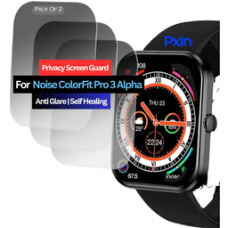Noise ColorFit Pro 3 Alpha Smartwatch Privacy Screen Guard for | Privacy Filter | Anti-Glare, Fingerprint Resistant (Pack of 2)