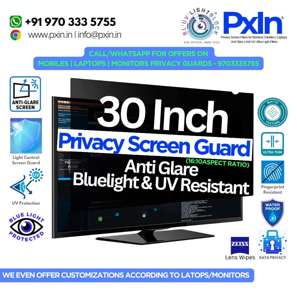 30 inch (16:10) Monitor Pro Privacy (Anti Blue Light & Anti Glare) Screen Guard - Image 1