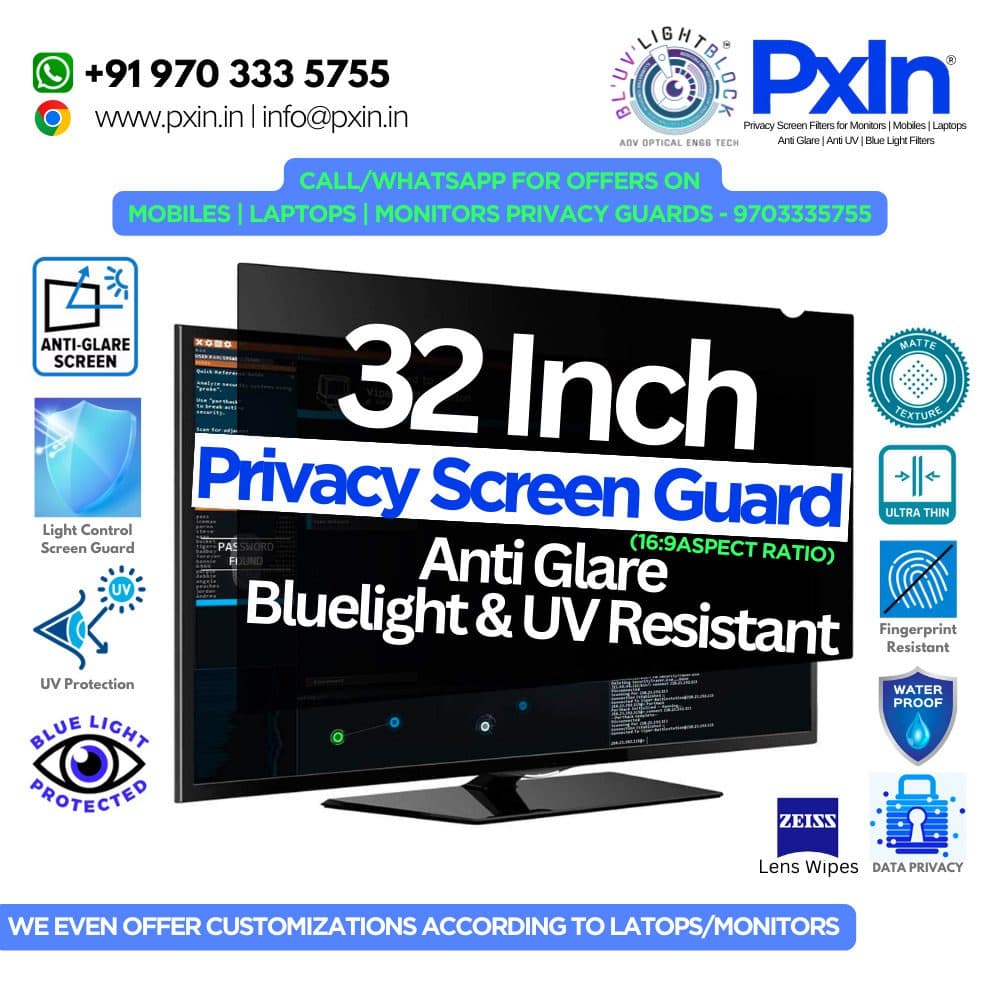 32 inch (16:9) Monitor Pro Privacy (Anti Blue Light & Anti Glare) Screen Guard - Image 1