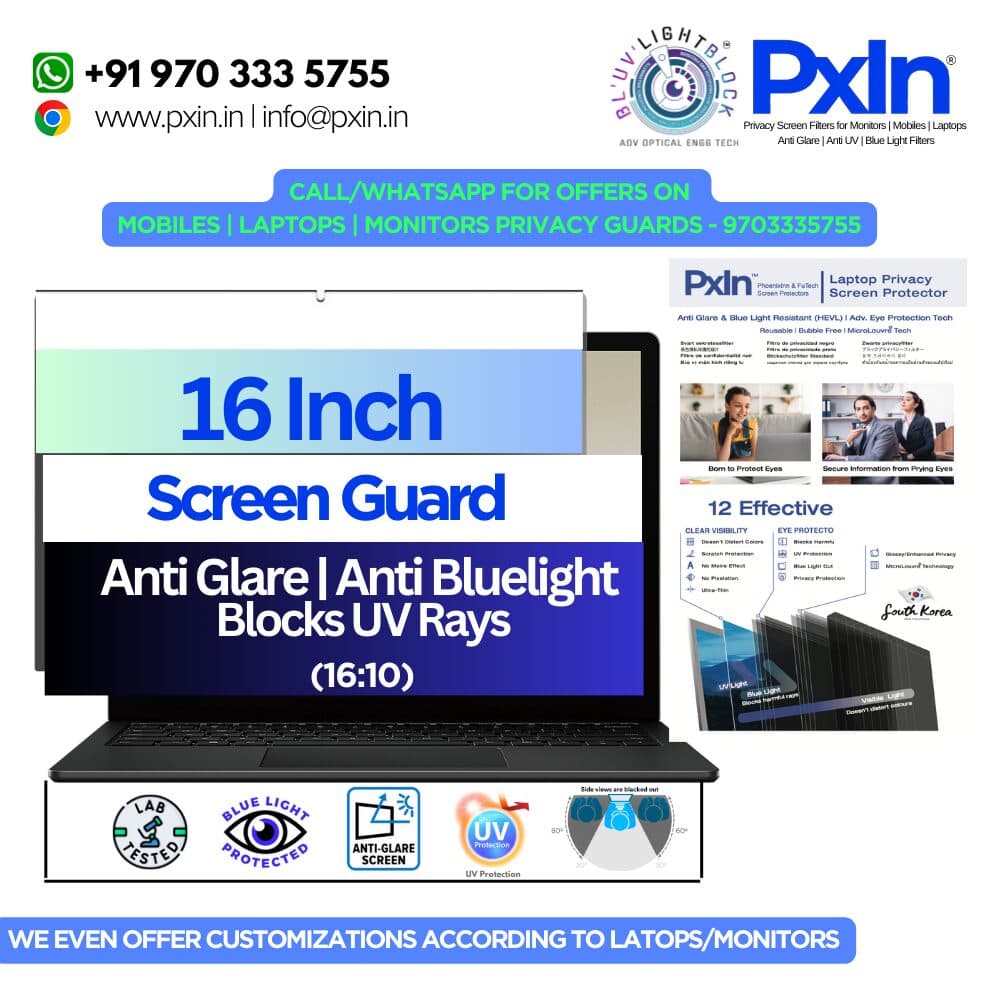 16 Inch (16:10) Laptop Magnetic Anti Blue Light & Anti Glare Screen Guard - Image 1