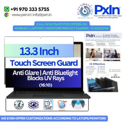 13.3 inch (16:10) Touch Laptop - Anti Glare Screen Guard | Touch Sensitive | Anti Blue Light | UV(A/B/C) Block | PXIN - Image 1