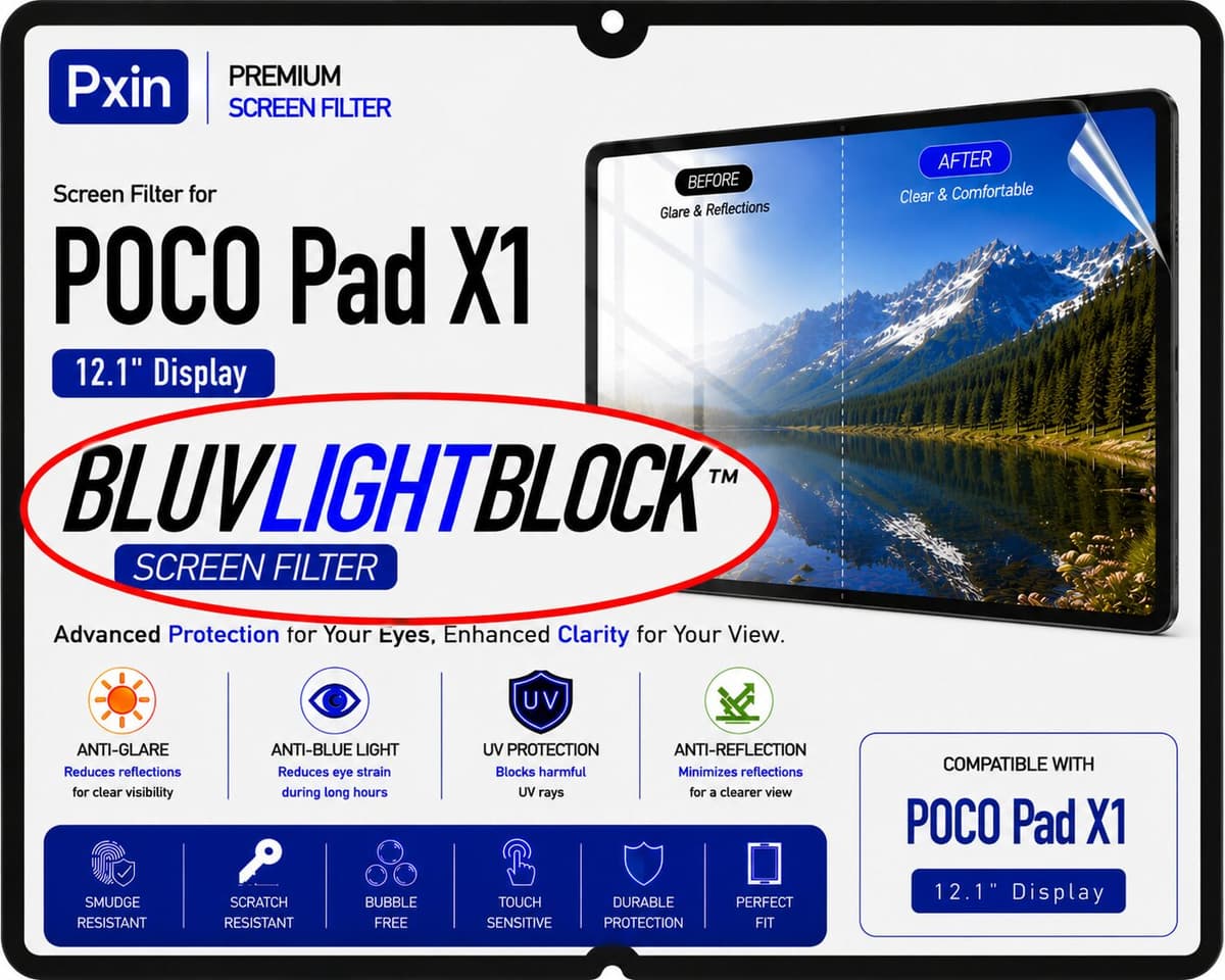 Anti Blue Light & Anti Glare Screen Guard for POCO Pad X1 - Image 1