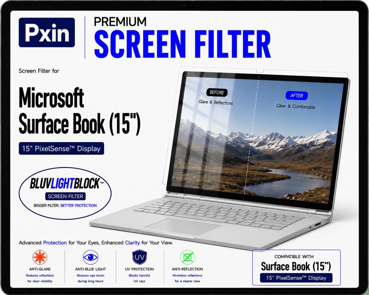 Anti Blue Light & Anti Glare Screen Guard for Surface Book (15) - Image 1