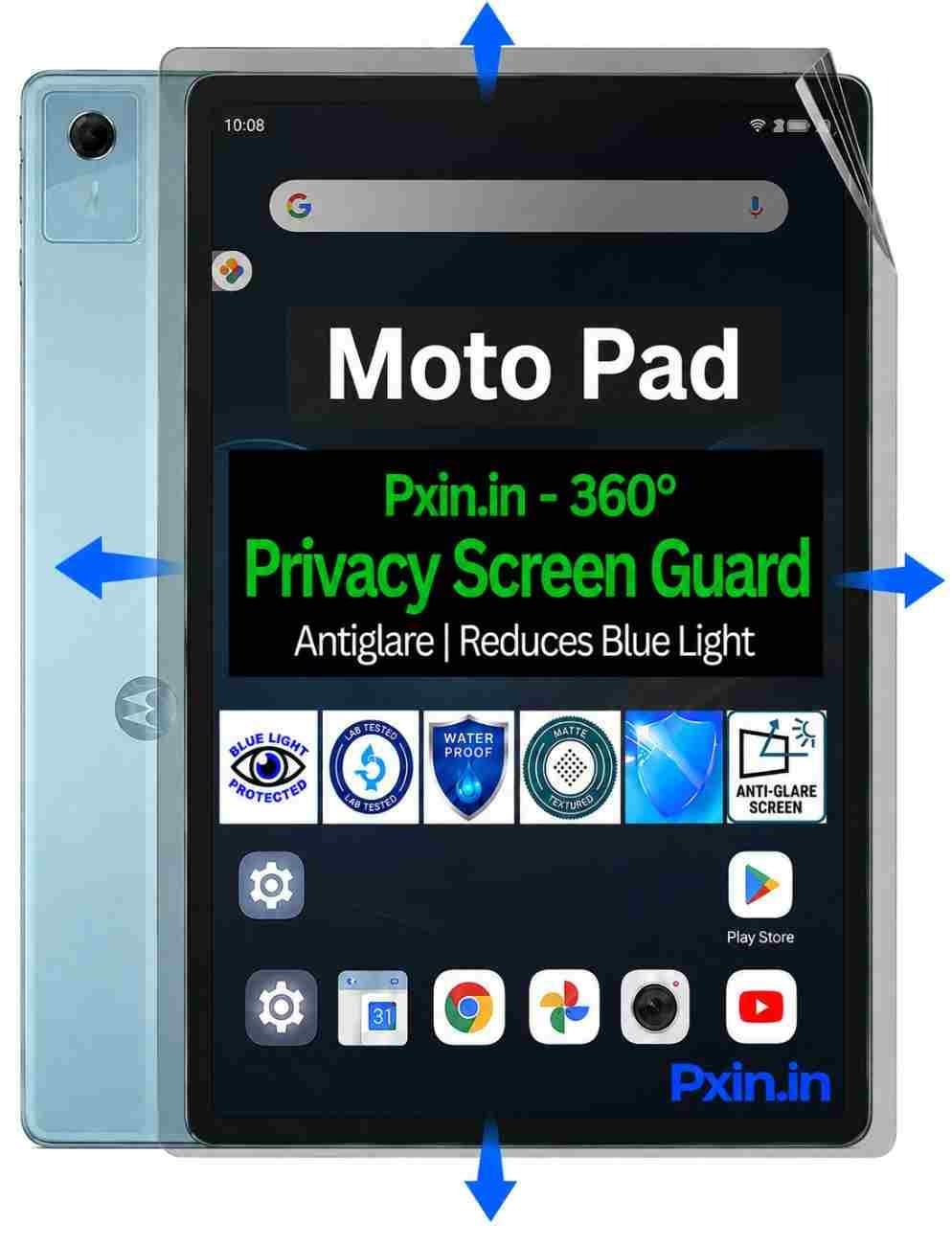 Privacy Screen Guard (Anti-Blue & Anti-Glare) for Moto Pad - Image 1