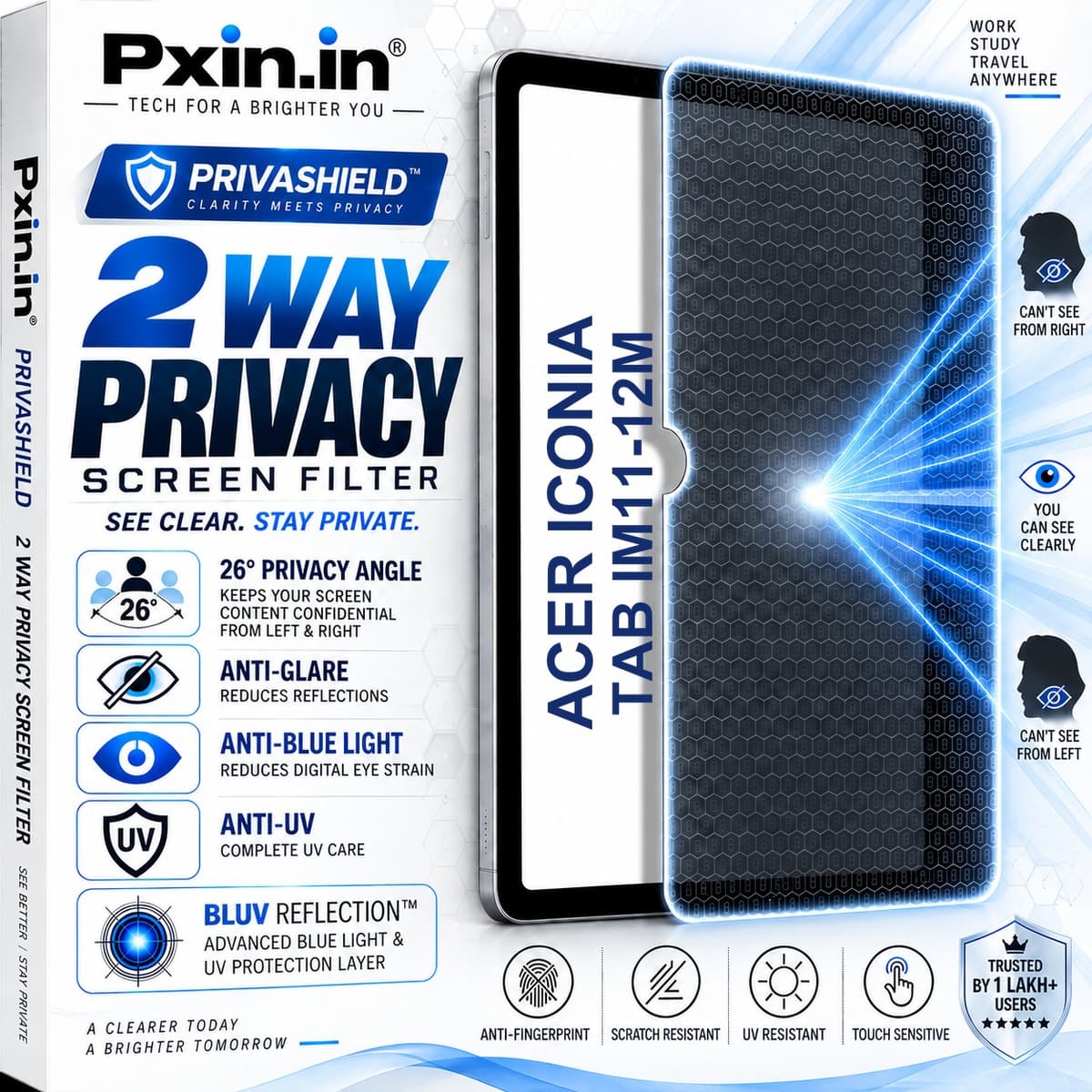 Acer Iconia Tab iM11-12M 2 Way Tablet Privacy Screen Guard (Anti-Blue & Anti-Glare) - Image 1
