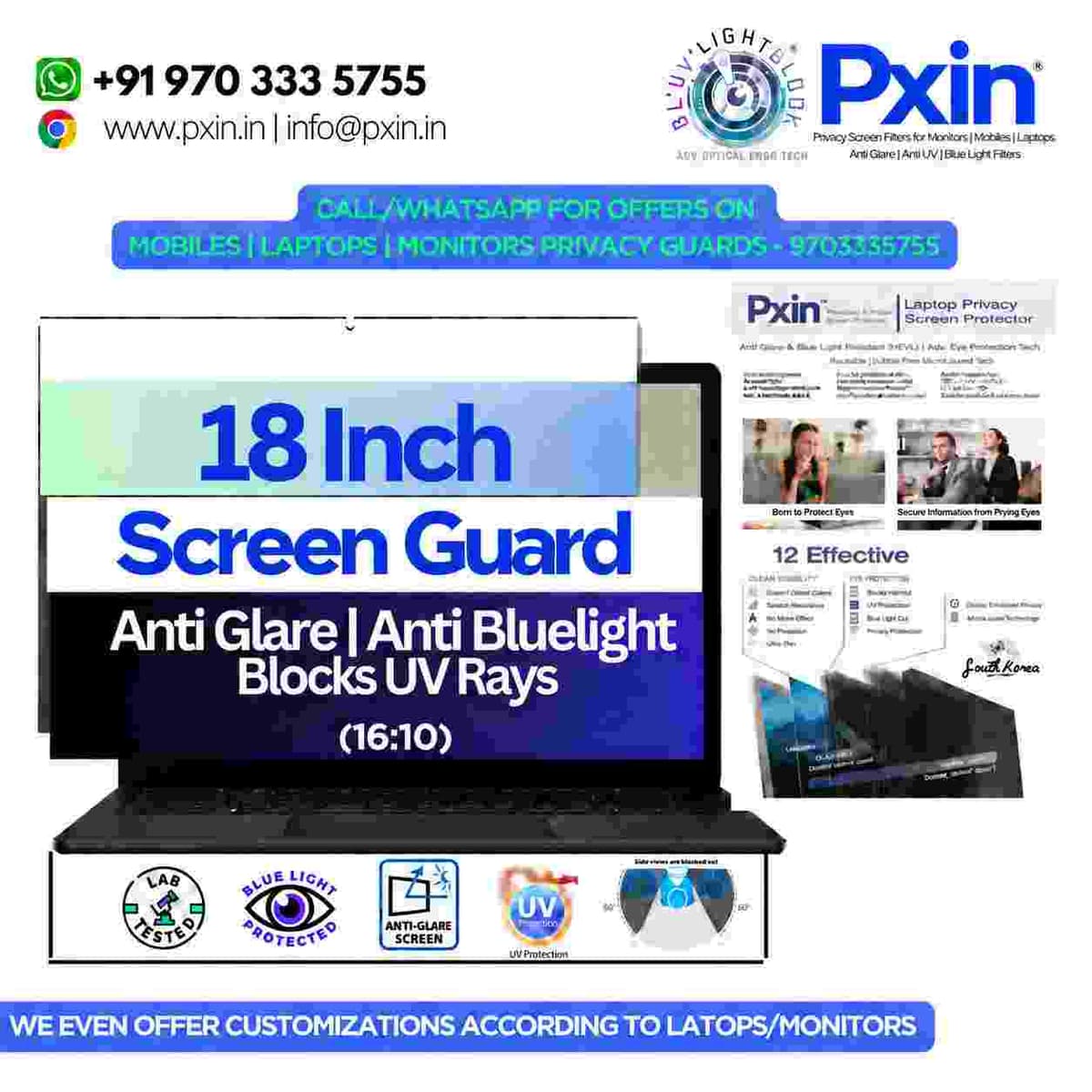 18 Inch (16:10) Laptop Anti Blue Light & Anti Glare Screen Guard - Image 1