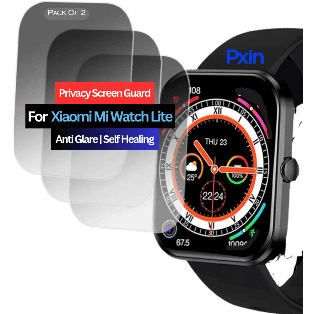 Xiaomi Mi Watch Lite Smartwatch Privacy Screen Guard for | Privacy Filter | Anti-Glare, Fingerprint Resistant (Pack of 2)