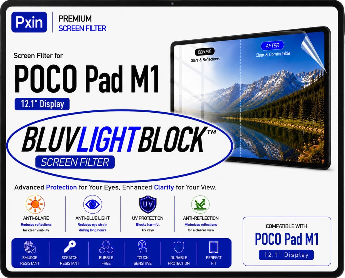 Anti Blue Light & Anti Glare Screen Guard for POCO Pad M1 - Image 1