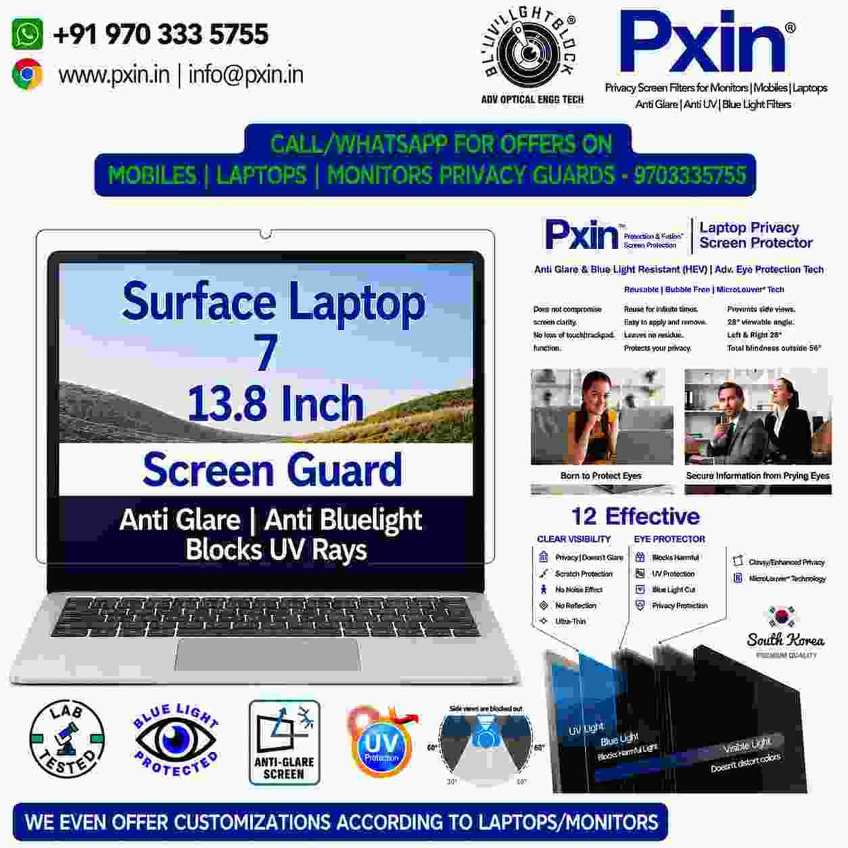 Surface 7 13.8 inch Anti Blue Light & Anti Glare Screen Guard - Image 1