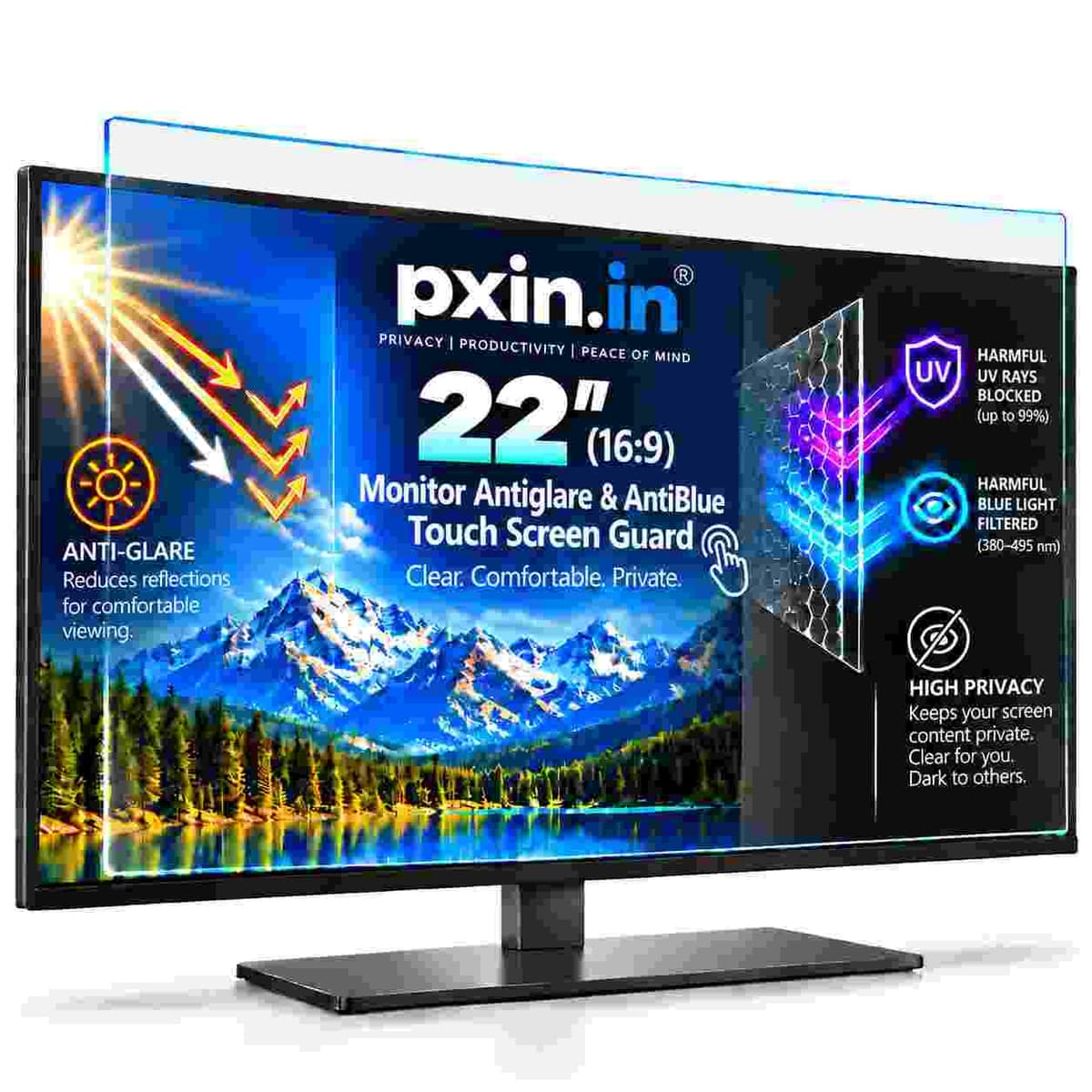 22 Inch (16:9) Touch Monitor Anti Blue Light & Anti Glare Screen Guard - Image 1