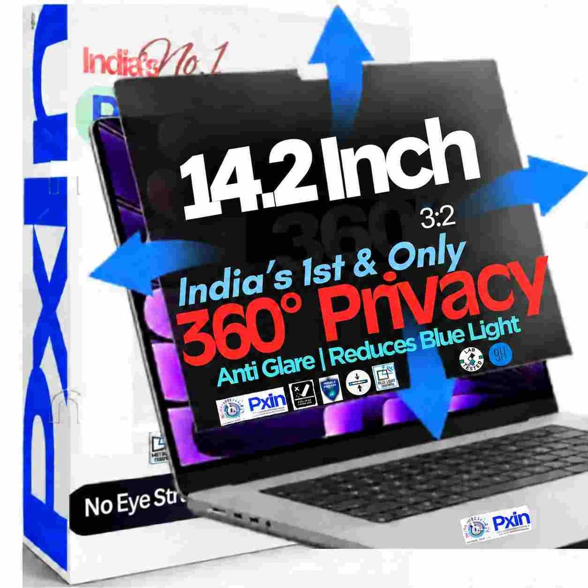 14.2 Inch (3:2) Laptop 360° Privacy (Anti Blue Light & Anti Glare) Screen Guard - Image 1