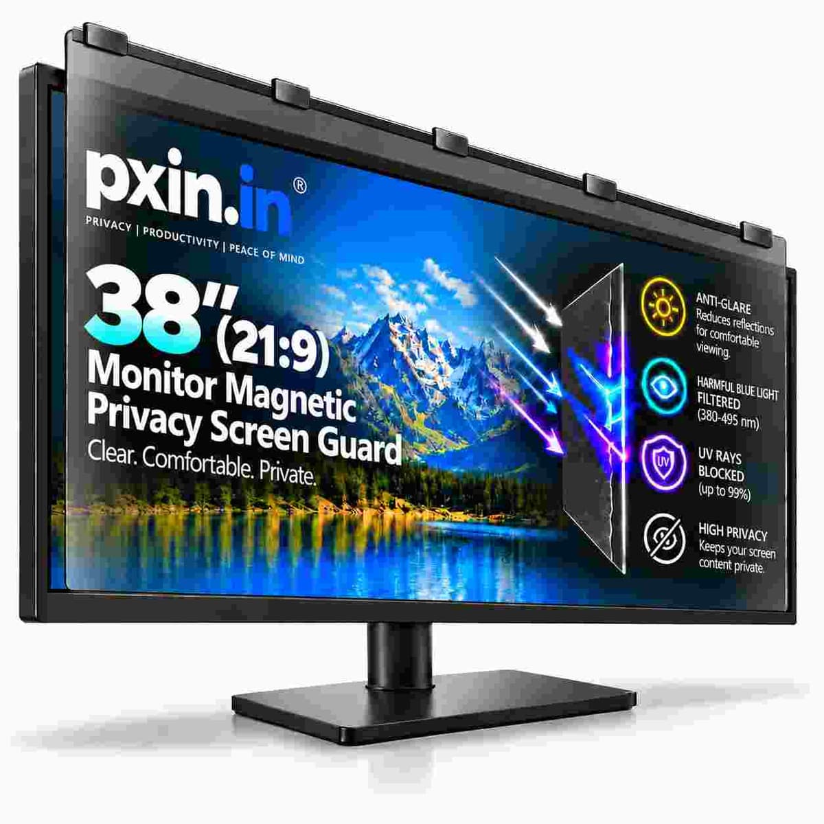 38 Inch (21:9) Monitor Magnetic Privacy (Anti Blue Light & Anti Glare) Screen Guard - Image 1