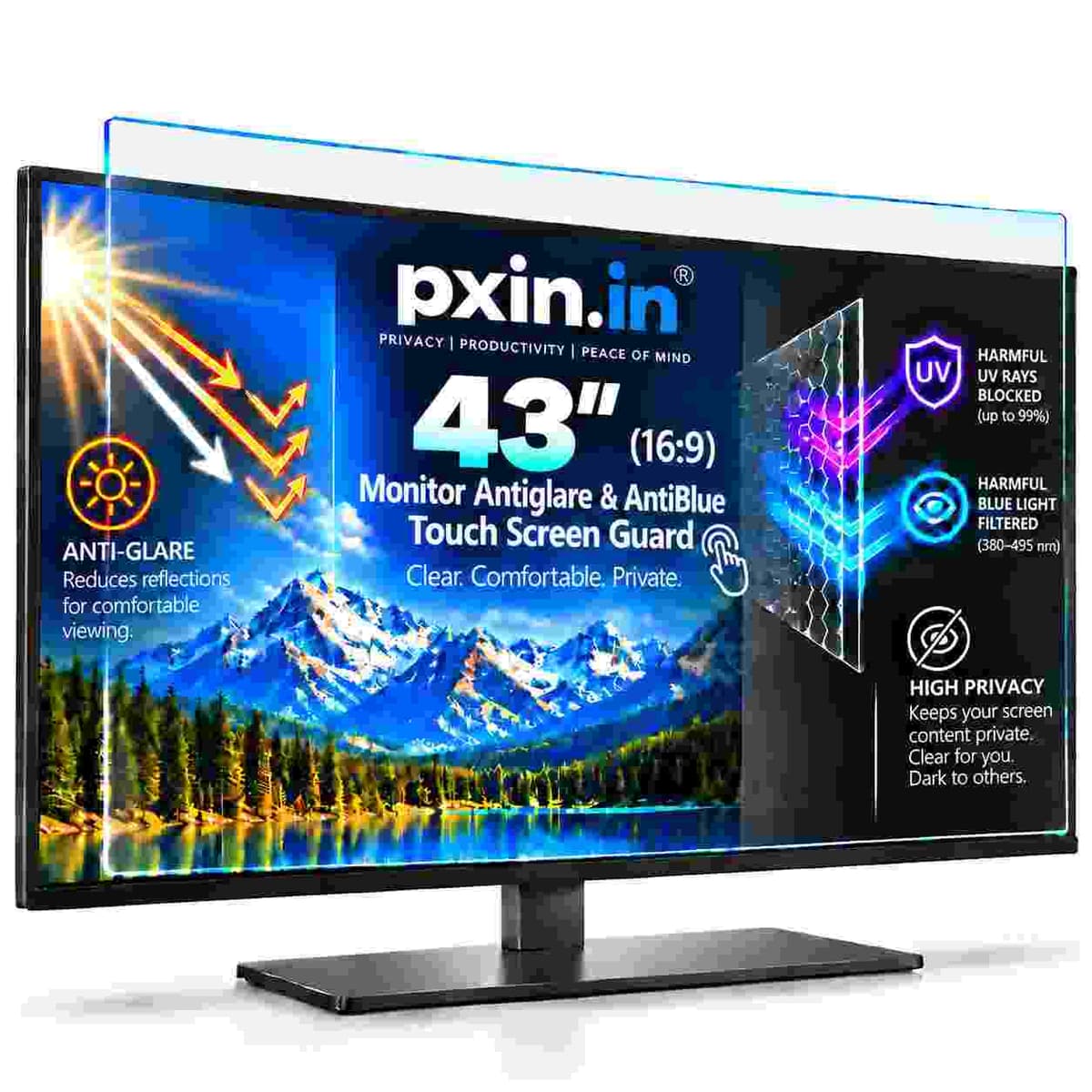 43 Inch (16:9) Touch Monitor Anti Blue Light & Anti Glare Screen Guard - Image 1