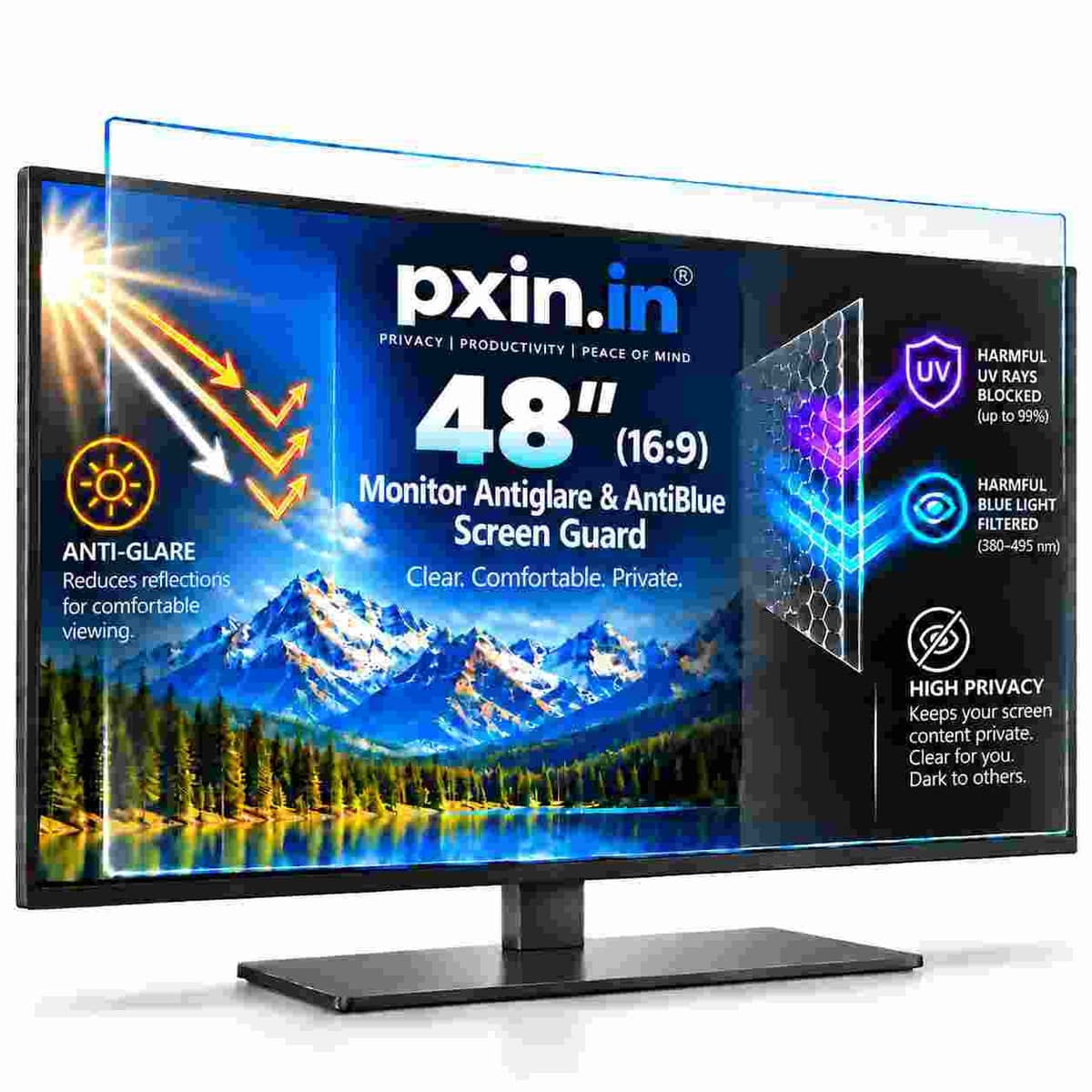 48 Inch (16:9) Monitor Anti Blue Light & Anti Glare Screen Guard - Image 1