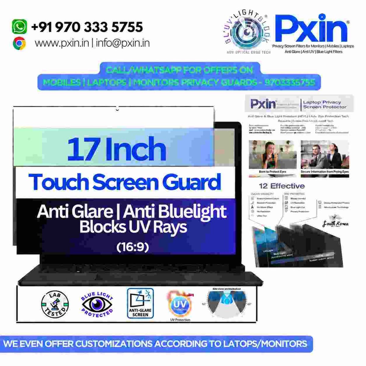 17 Inch (16:9) Touch Laptop Anti Blue Light & Anti Glare Screen Guard - Image 1